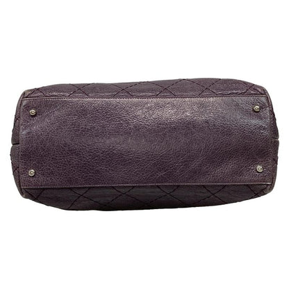 Chanel Tote Bag On The Road Wild Stitch Purple Silver Hardware