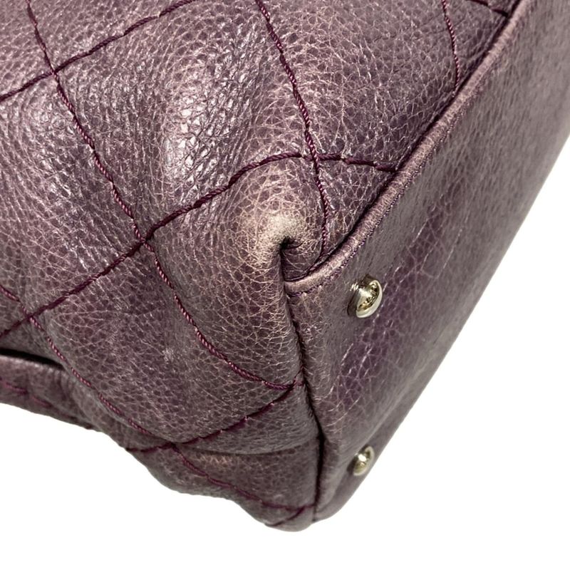 Chanel Tote Bag On The Road Wild Stitch Purple Silver Hardware