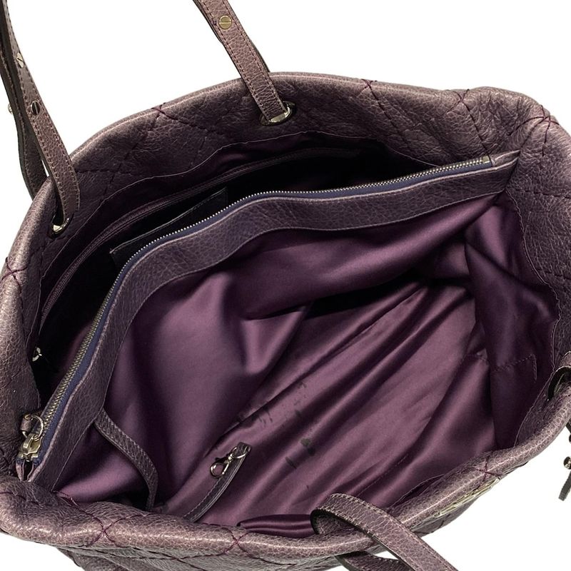 Chanel Tote Bag On The Road Wild Stitch Purple Silver Hardware