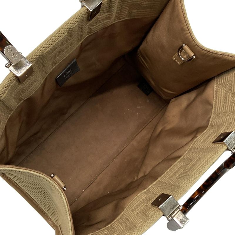 Fendi Tote Bag Sunshine Medium 8bh386-ahwc Beige Tortoiseshell Plexiglas Handle