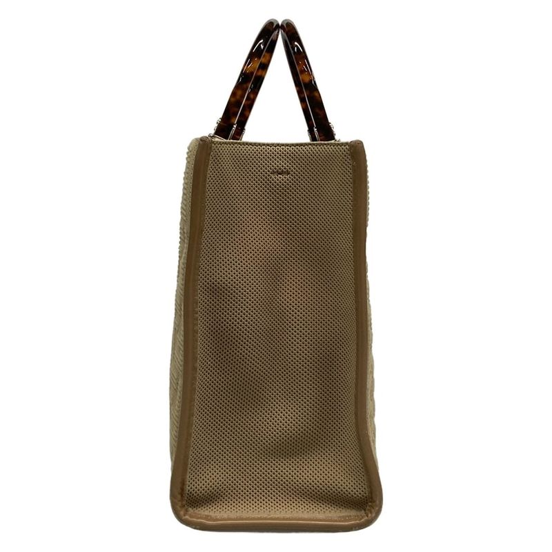 Fendi Tote Bag Sunshine Medium 8bh386-ahwc Beige Tortoiseshell Plexiglas Handle