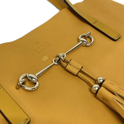 Gucci Tote Bag Horsebit 297006 Dark Yellow Tassel Leather