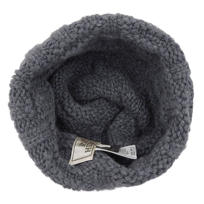 Excellent Condition Hermes 100% Cashmere H Logo Pattern Knit Cap