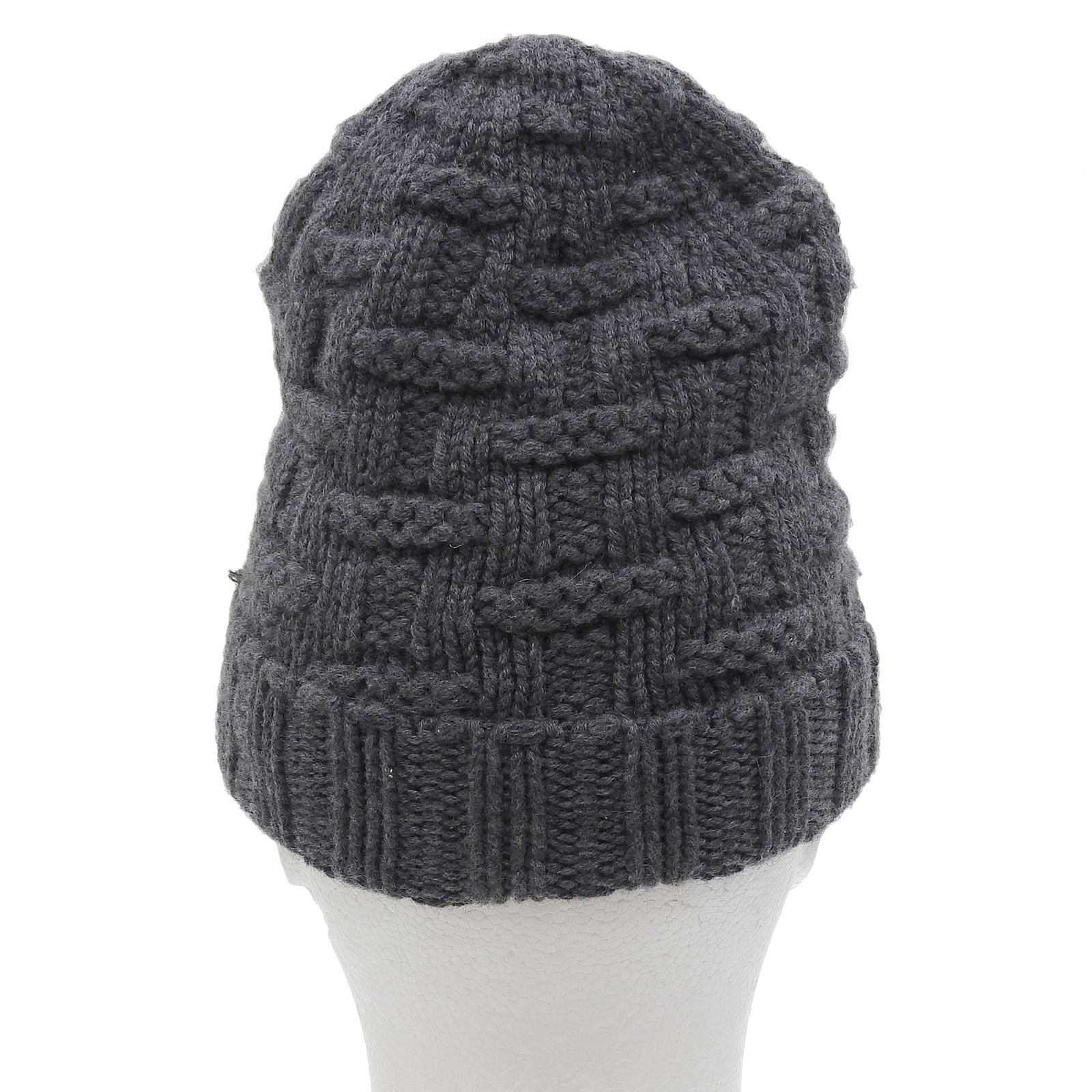 Excellent Condition Hermes 100% Cashmere H Logo Pattern Knit Cap