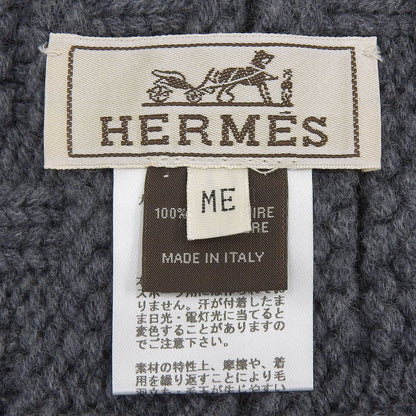 Excellent Condition Hermes 100% Cashmere H Logo Pattern Knit Cap