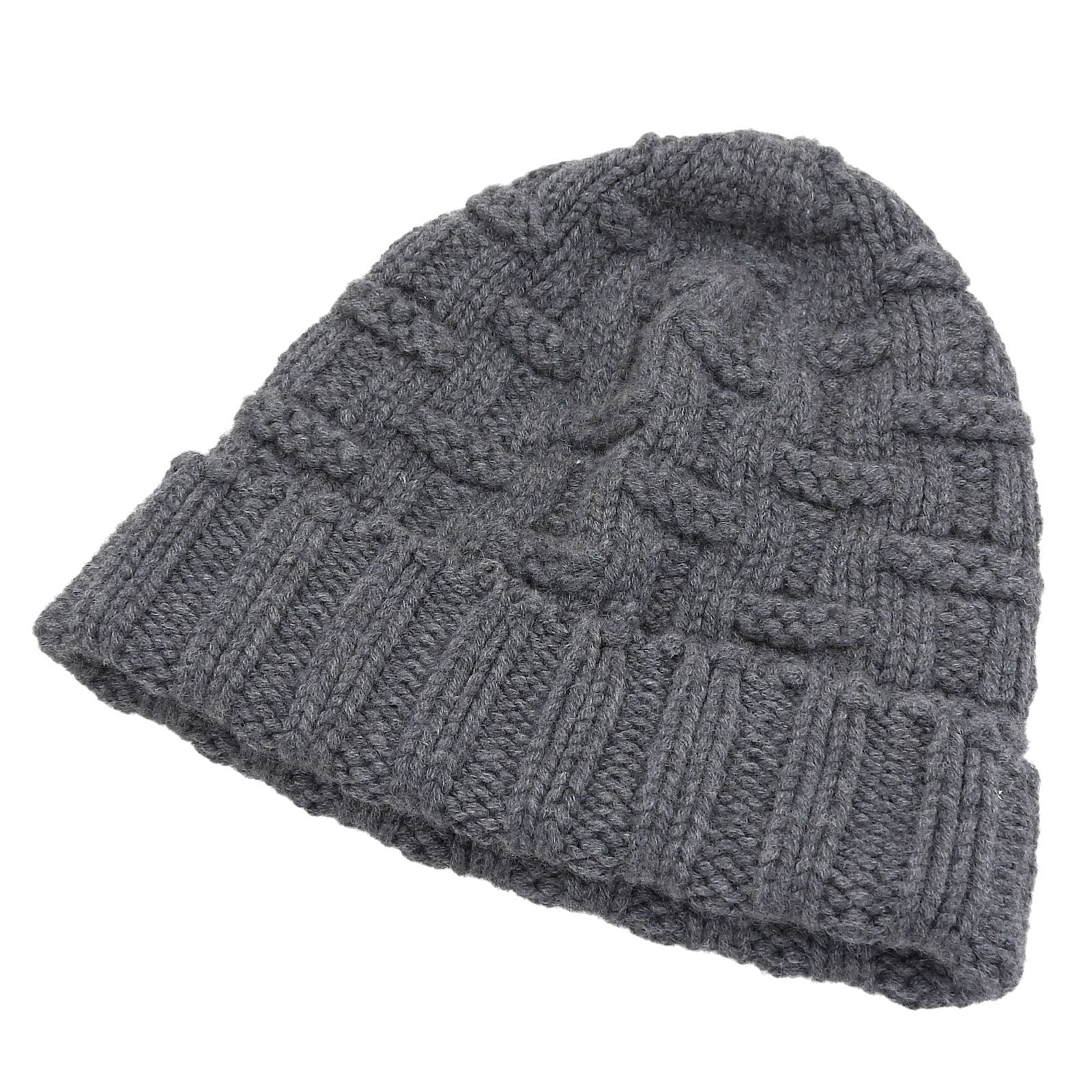 Excellent Condition Hermes 100% Cashmere H Logo Pattern Knit Cap