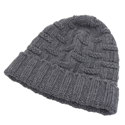 Excellent Condition Hermes 100% Cashmere H Logo Pattern Knit Cap