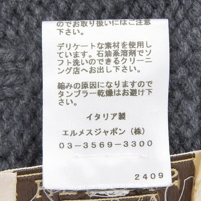 Excellent Condition Hermes 100% Cashmere H Logo Pattern Knit Cap