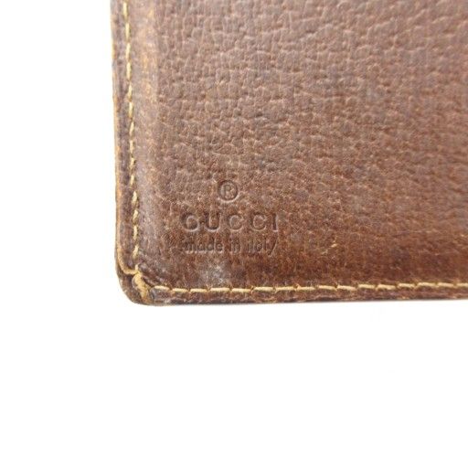 Gucci Sherry Line Fold Wallet GG Canvas Logo Brown 144179-0959 AE