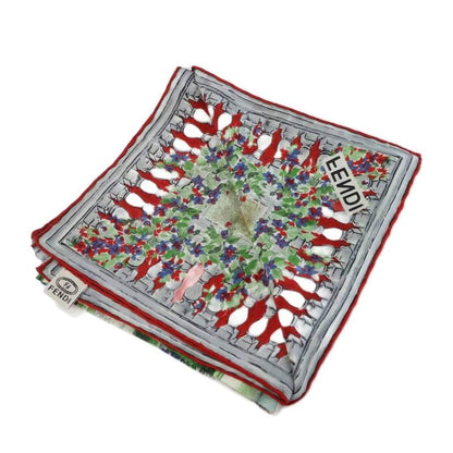 Fendi Large Scarf Shawl Garden All Over Logo Silk Multicolor - GY19 MQ - OH
