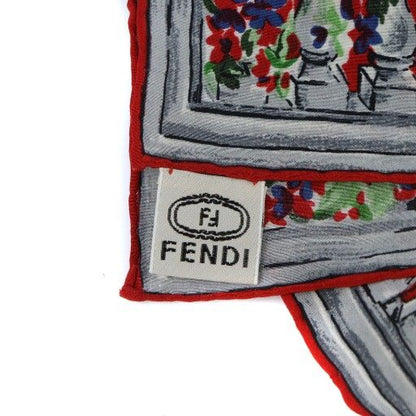 Fendi Large Scarf Shawl Garden All Over Logo Silk Multicolor - GY19 MQ - OH