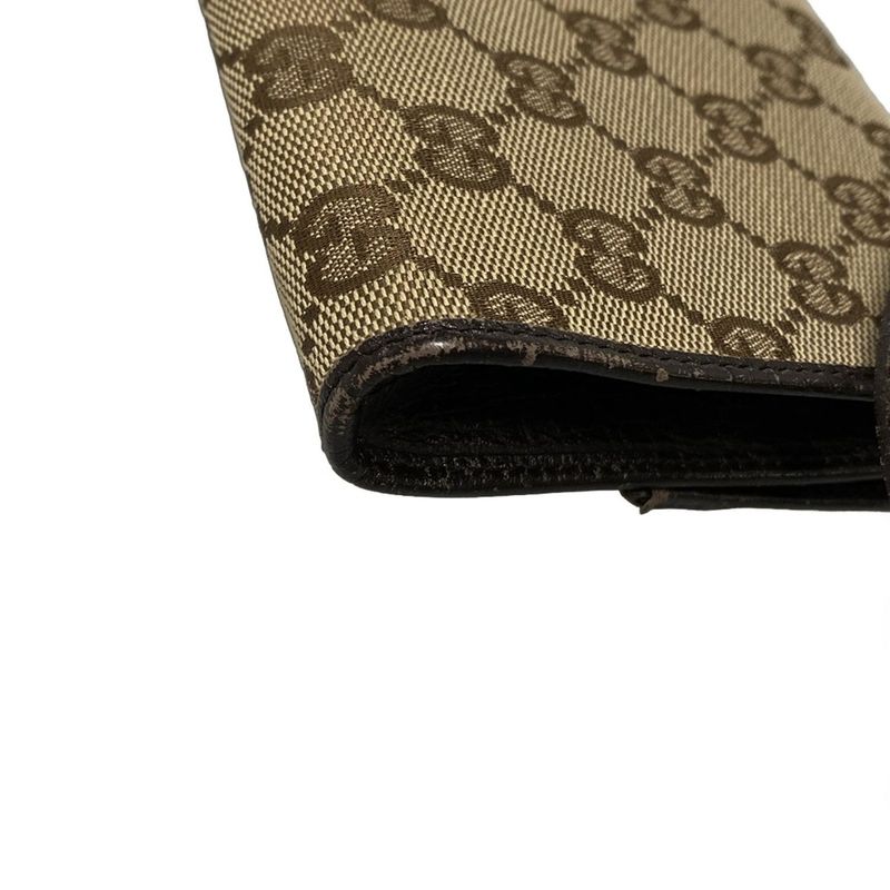 Gucci Shoulder Bag GG Pattern Bamboo 117594 Dark Brown And Brown Leather