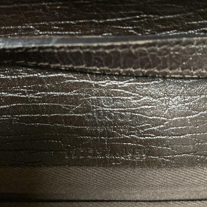 Gucci Shoulder Bag GG Pattern Bamboo 117594 Dark Brown And Brown Leather