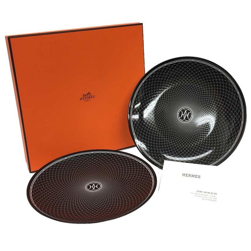 Sale Hermes Plate Pair H Deco Ash Deco Dess Ert Plate Aq7126