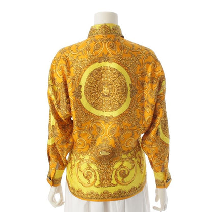 Gianni Versace Silk Baroque Style Dolman Sleeve Allover Medusa Button Long