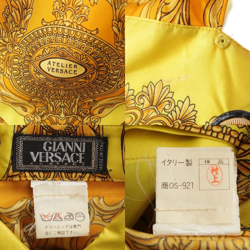 Gianni Versace Silk Baroque Style Dolman Sleeve Allover Medusa Button Long