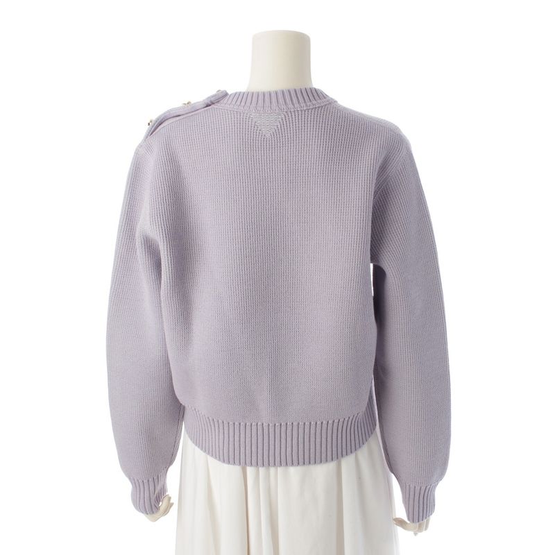 Bottega Veneta Wool Knot Shoulder Motif Cropped Knit Sweater Top 769368