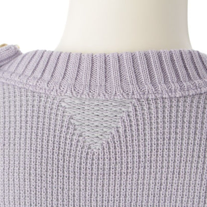 Bottega Veneta Wool Knot Shoulder Motif Cropped Knit Sweater Top 769368