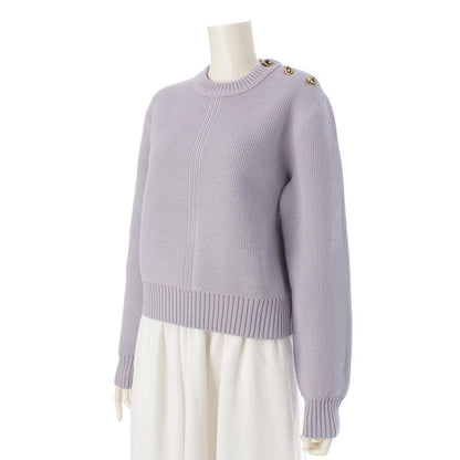 Bottega Veneta Wool Knot Shoulder Motif Cropped Knit Sweater Top 769368