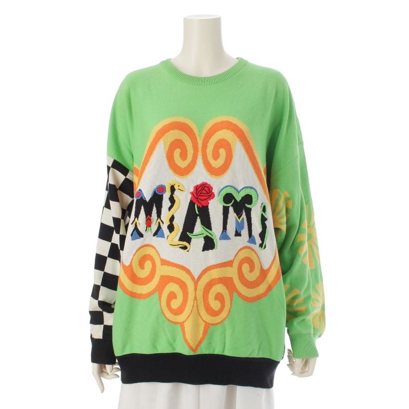 Gianni Versace 1993 S Miami South Beach Collection Knit Sweater Top Green 52