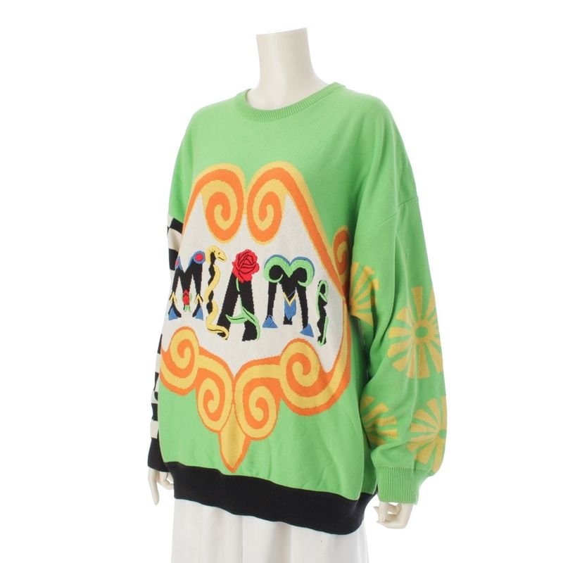 Gianni Versace 1993 S Miami South Beach Collection Knit Sweater Top Green 52