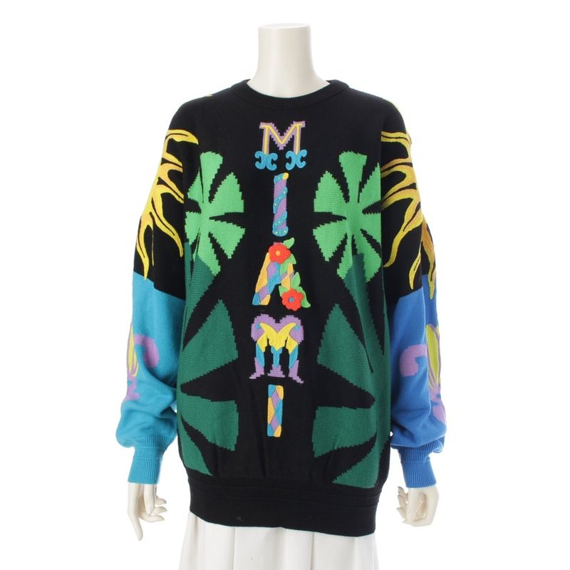 Gianni Versace 1993 S Miami South Beach Collection Knit Sweater Top Black