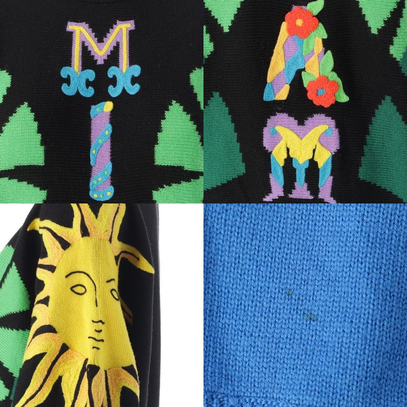 Gianni Versace 1993 S Miami South Beach Collection Knit Sweater Top Black