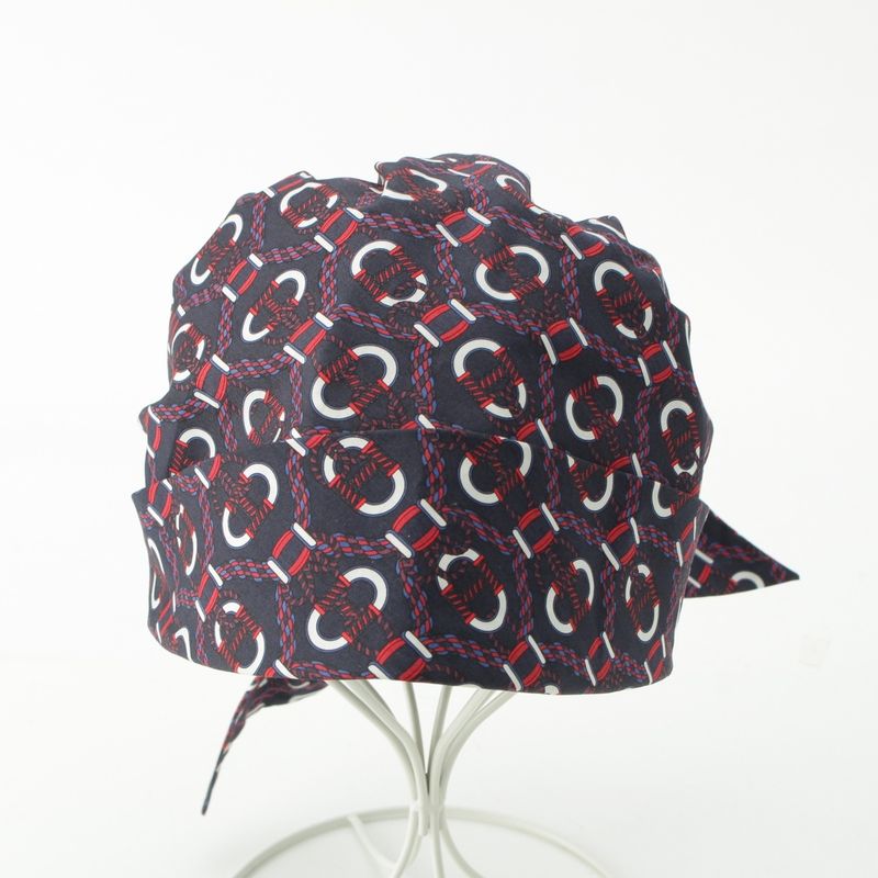 Hermes Raffia Cotton Gemini Hat Cap Navy