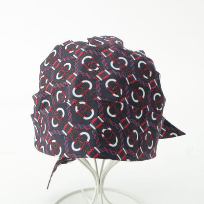 Hermes Raffia Cotton Gemini Hat Cap Navy