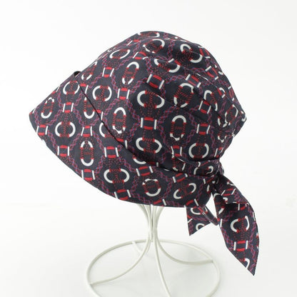 Hermes Raffia Cotton Gemini Hat Cap Navy