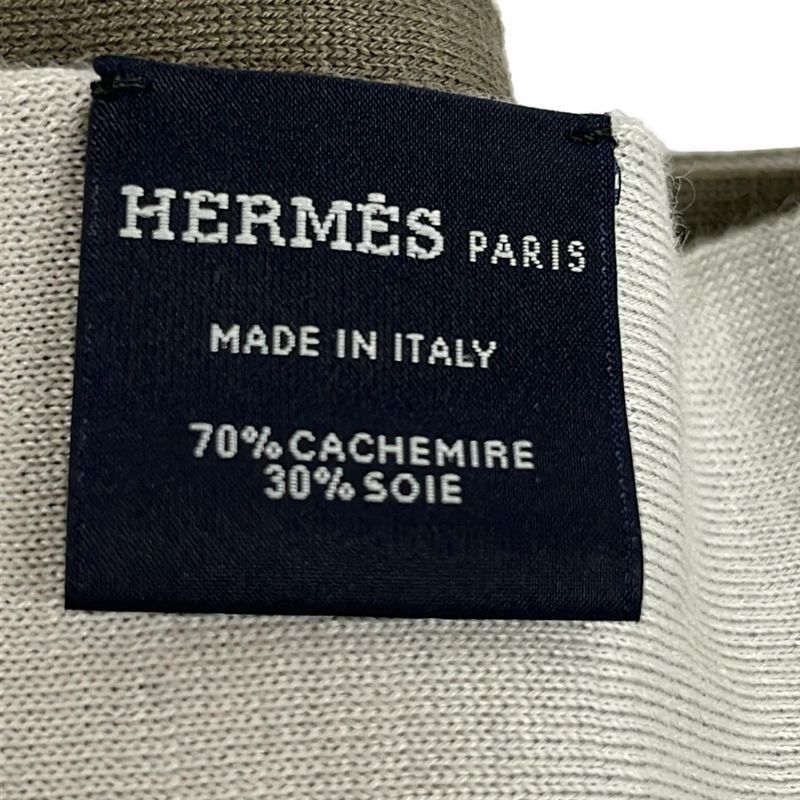 Hermes Scarf - Gray-beige Cashmere Silk