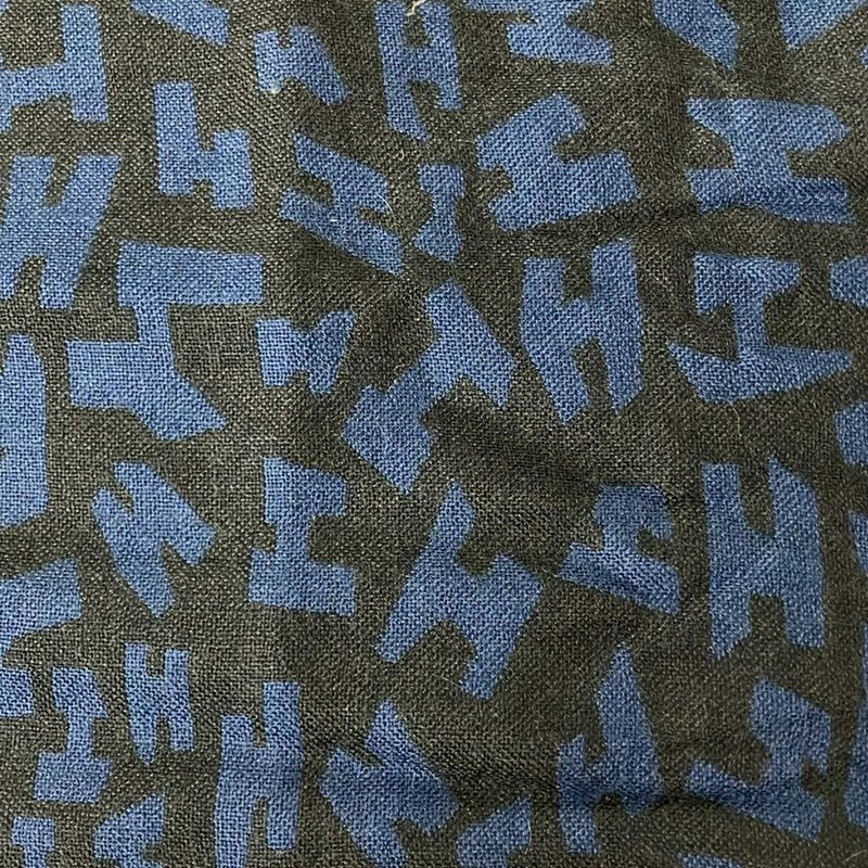 Hermes Shawl - Dark Navy And Navy Cashmere Silk