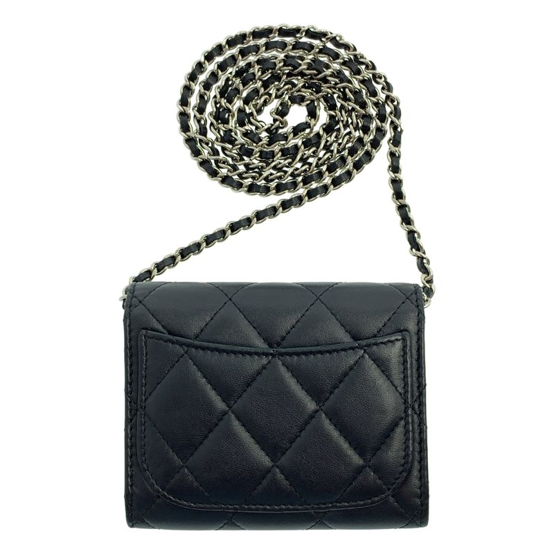 Chanel - Matelasse Mini Chain Wallet Ap0238 - Black - Women's