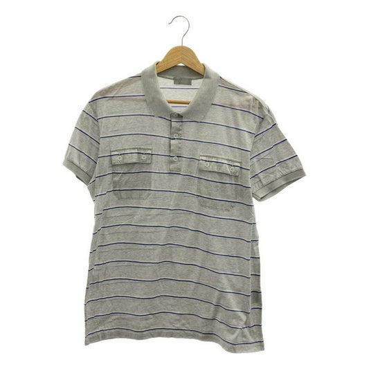 Dior Homme Dior Homme | 2009ss | Cotton Striped Polo Shirt | M | Gray | Men's