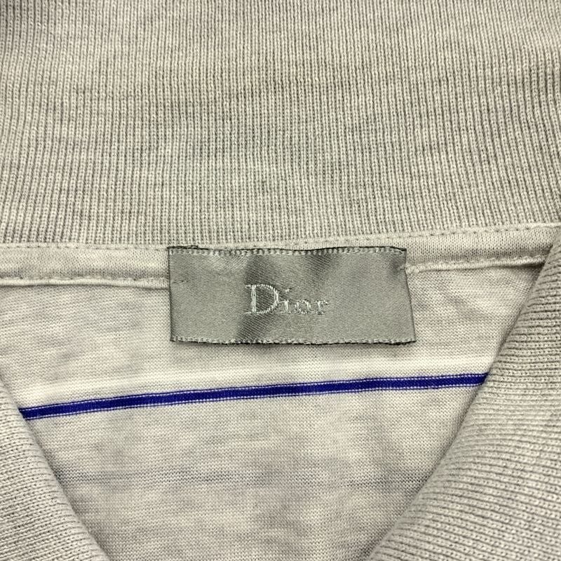 Dior Homme Dior Homme | 2009ss | Cotton Striped Polo Shirt | M | Gray | Men's