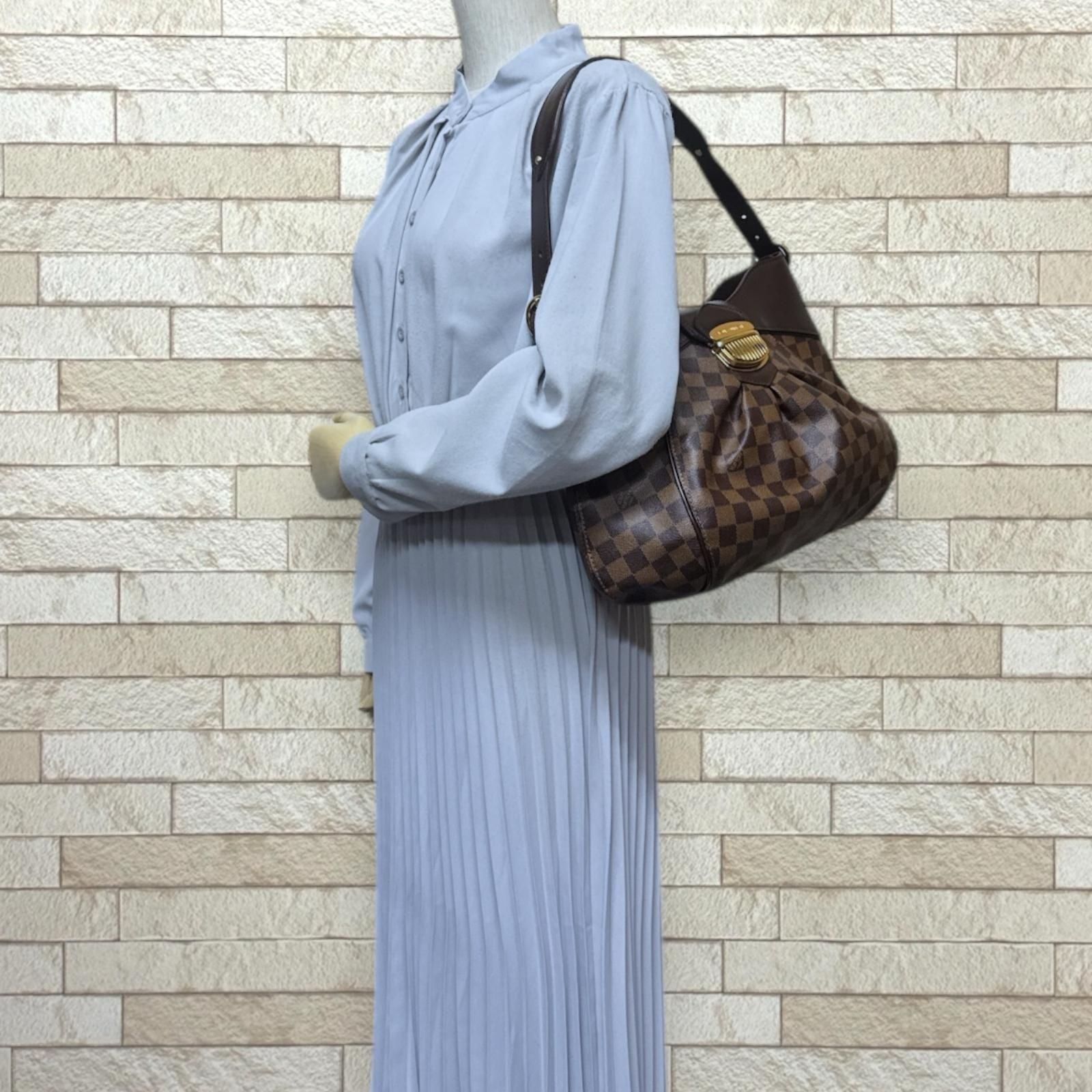 Louis Vuitton Sistine MM Damier Shoulder Bag Damier Canvas N41541 Brown Women's
