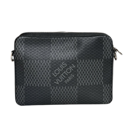 Louis Vuitton Trio Messenger Damier Graphite 3d Shoulder Bag PVC N50017 Black