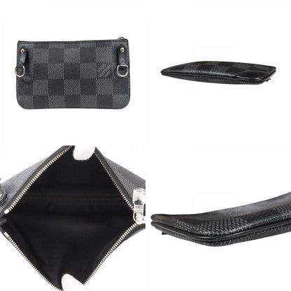 Louis Vuitton Trio Messenger Damier Graphite 3d Shoulder Bag PVC N50017 Black