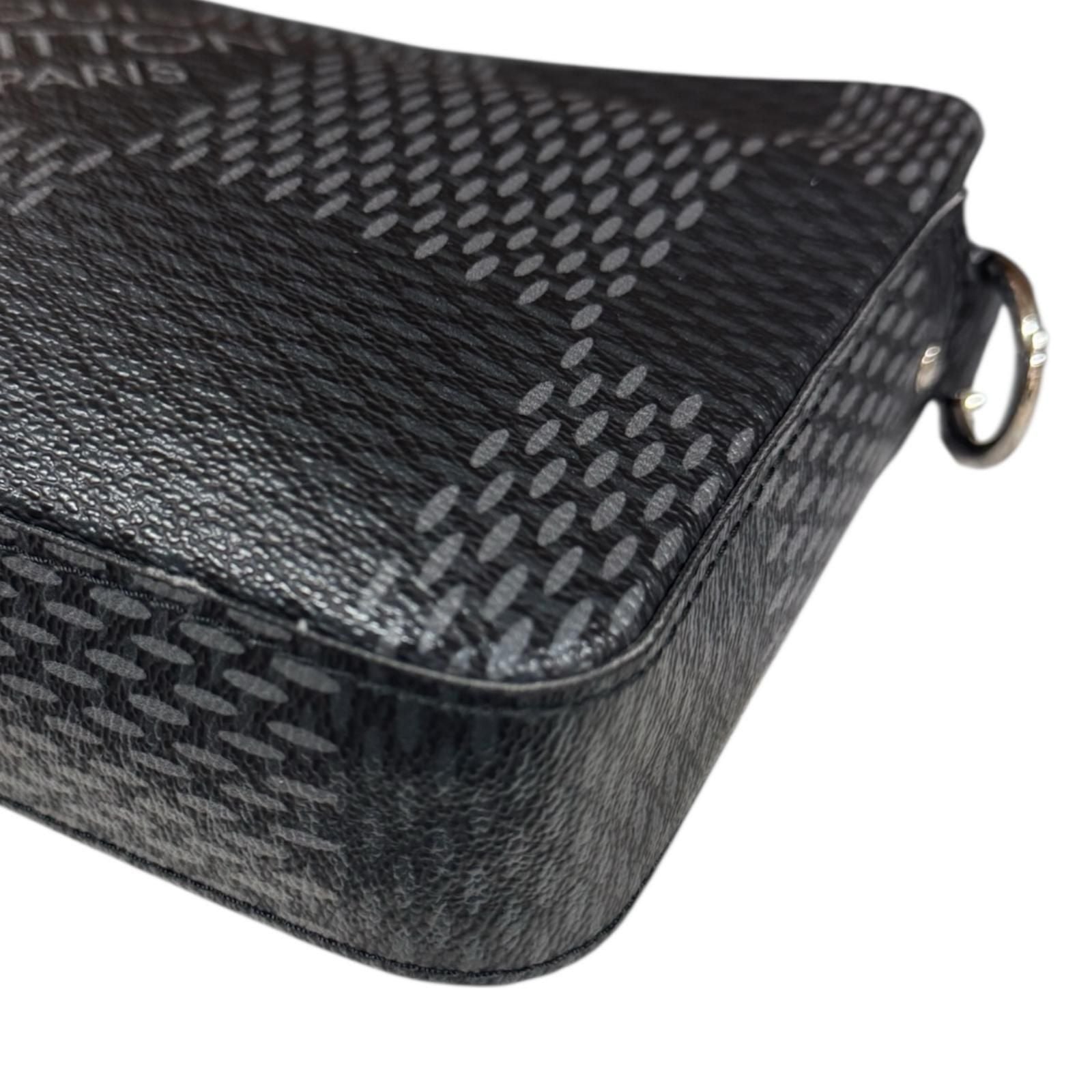 Louis Vuitton Trio Messenger Damier Graphite 3d Shoulder Bag PVC N50017 Black