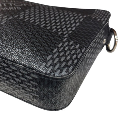 Louis Vuitton Trio Messenger Damier Graphite 3d Shoulder Bag PVC N50017 Black