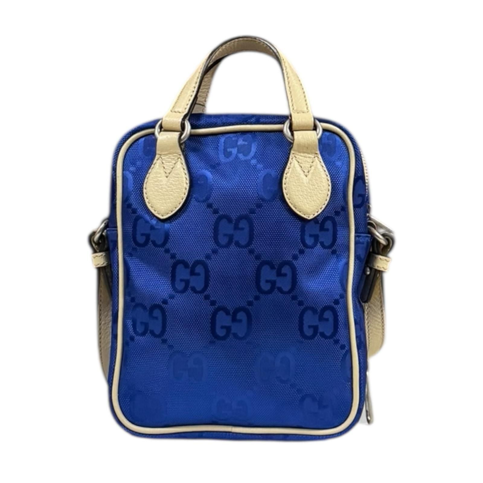 Gucci of the Grid Shoulder Bag Nylon 625850 Blue Unisex Gucci Used Gucci