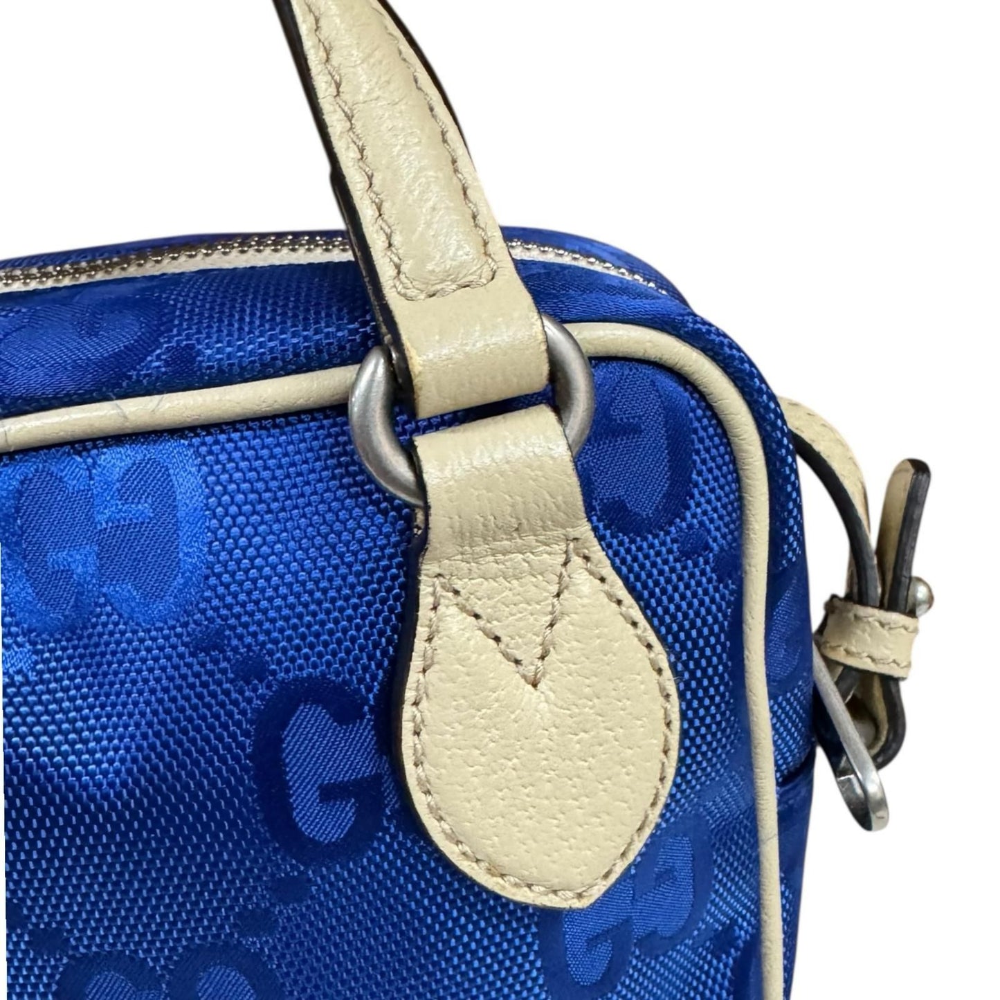 Gucci of the Grid Shoulder Bag Nylon 625850 Blue Unisex Gucci Used Gucci