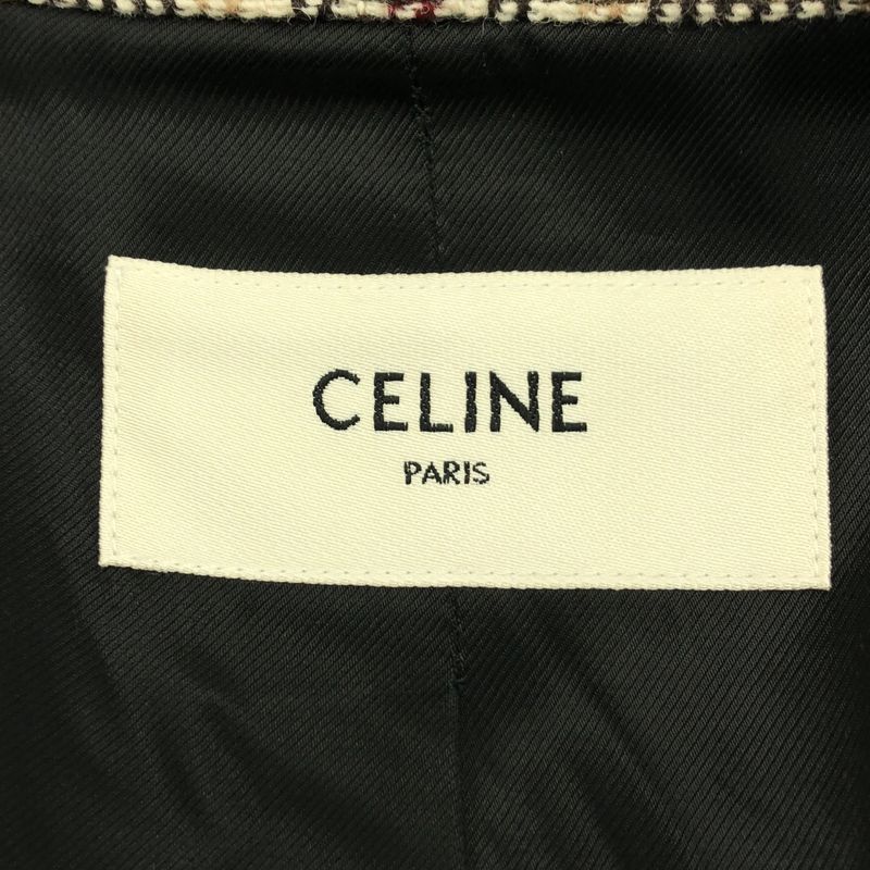Celine - Wool Belted Logo Button Fly Front Coat - Fully Lined - 38 - Beige -