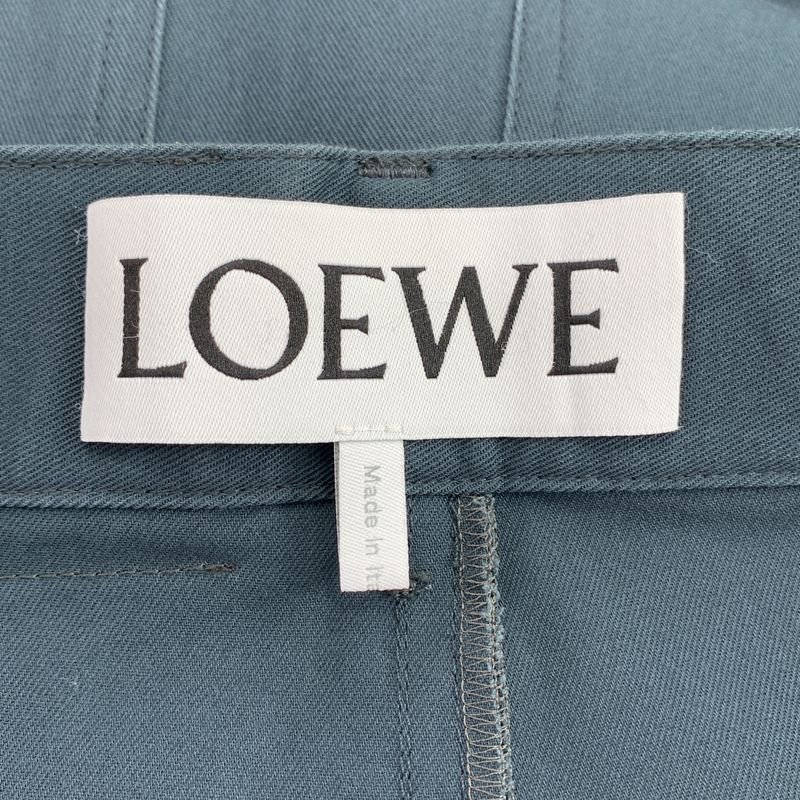 Loewe - Logo Patch Tuck Wide Pants - 46 - Green - Mens
