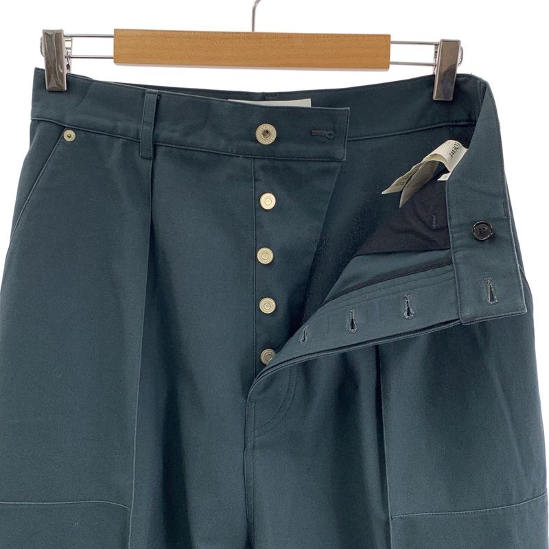 Loewe - Logo Patch Tuck Wide Pants - 46 - Green - Mens