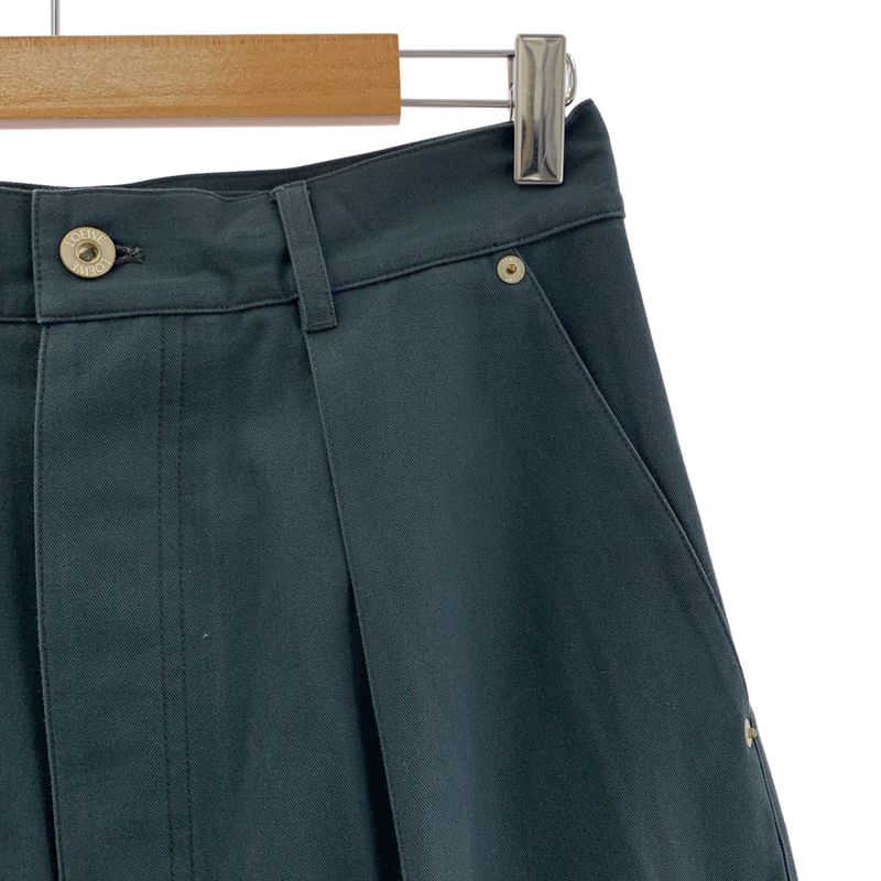 Loewe - Logo Patch Tuck Wide Pants - 46 - Green - Mens