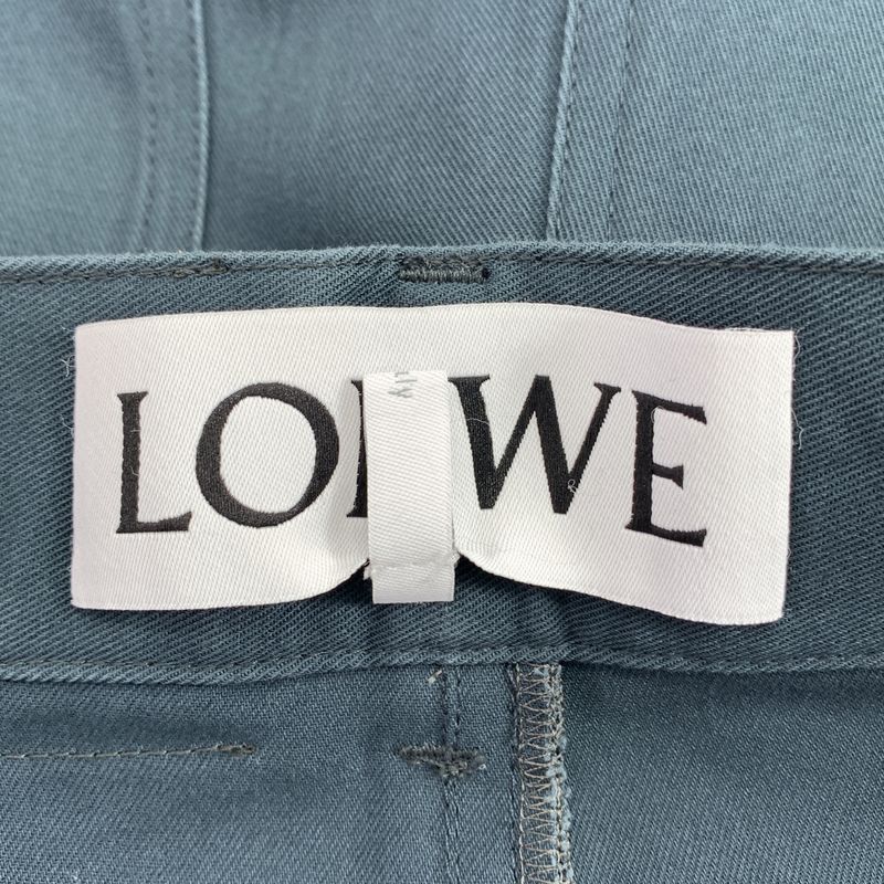 Loewe - Logo Patch Tuck Wide Pants - 46 - Green - Mens