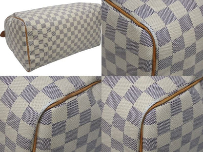 Louis Vuitton Speedy 35 Damier Azur Handbag White Beige — view 6