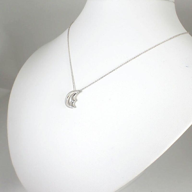 Tiffany & Co 925 Cles Saint Moon Pendant Necklace j105-8