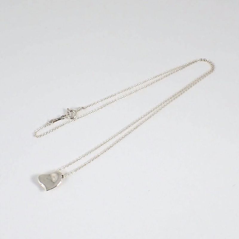 Tiffany & Co 925 Full Heart Pendant Necklace j105-3